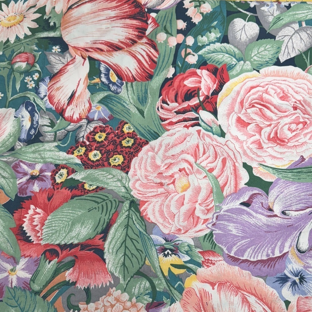 2 3/4 yards x 72” wide large floral print blend fabric